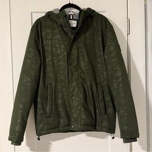 Cole Haan Olive Camouflage Puffer Jacket